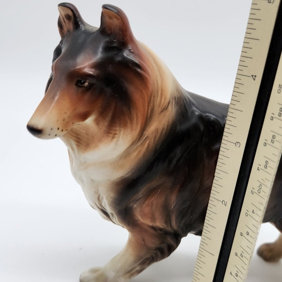 Vtg Collie Lassie Bone China Dog Statue Figurine - Enesco Japan 5.5" Tall - Picture 8 of 9